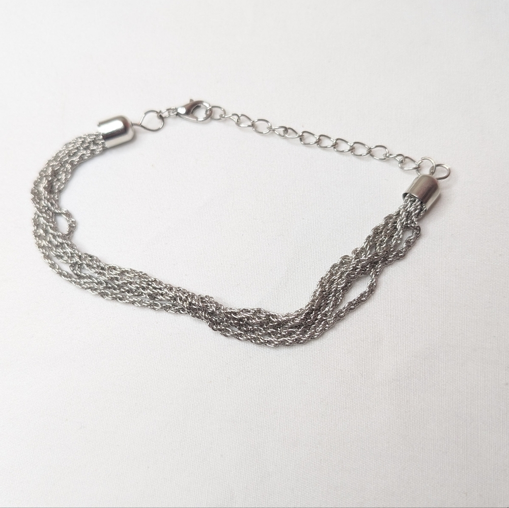 Silver Tone Multi Strand Bracelet